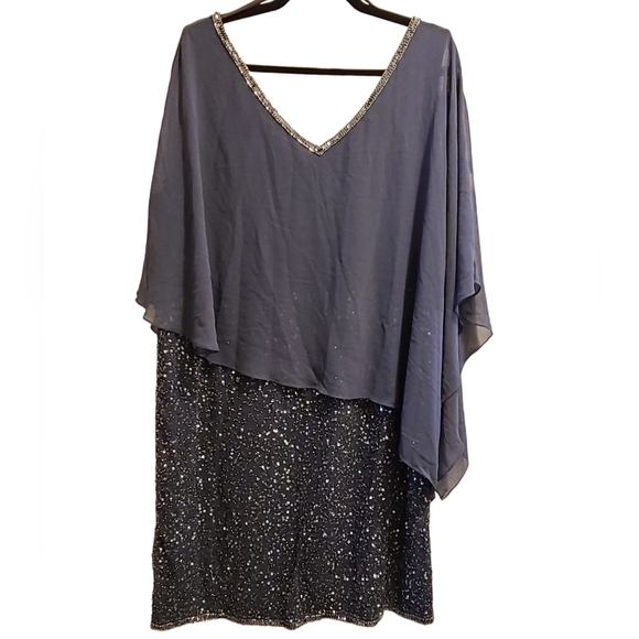 NWOT J Kara Beaded Cocktail Dress 22W - Picture 3 of 11